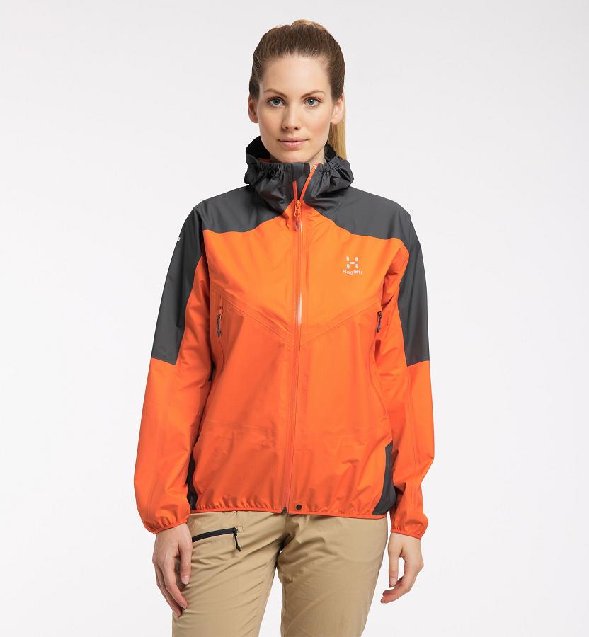 Haglöfs Womens L.I.M Comp Waterproof Jacket Orange/Black New Zealand 47012DVIT